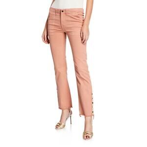 Veronica Beard  Jeans Gisela Straight Leg Ankle Pants Dusty Rose Snap Vent 26